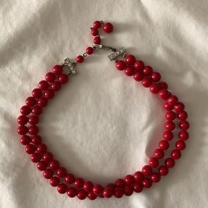 Vintage Christmas red choker